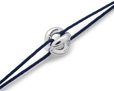 bracelet cordon entrelacs bleu marine le 3g